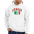 Italian Hoodie Hooded Sweatshirt Italia Soccer Futbol White Hoody