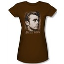 James Dean Juniors T-shirt Distressed Brown Tee Shirt