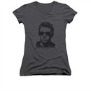 James Dean Shirt Juniors V Neck Shades Charcoal T-Shirt