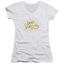 Jane The Virgin Juniors V Neck Shirt Golden Logo White Tee T-Shirt