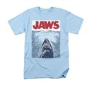Jaws Shirt Graphic Poster Light Blue T-Shirt