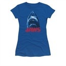 Jaws Shirt Juniors From Below Royal Blue T-Shirt