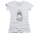 Jaws Shirt Juniors V Neck Locals Only White T-Shirt