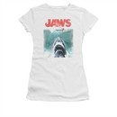 Jaws Shirt Juniors Vintage Poster White T-Shirt