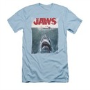 Jaws Shirt Slim Fit Block Title Poster Light Blue T-Shirt