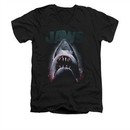 Jaws Shirt Slim Fit V-Neck Terror In The Deep Black T-Shirt