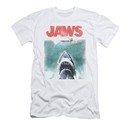 Jaws Shirt Slim Fit Vintage Poster White T-Shirt