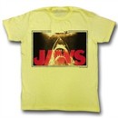 Jaws Shirt Swim Lines Adult Yellow Tee T-Shirt
