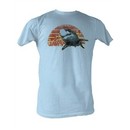 Jaws T-shirt Sunset Jaws Classic Adult Light Blue Tee Shirt