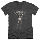 Jeff Beck Slim Fit V-Neck Shirt Guitar God Charcoal T-Shirt