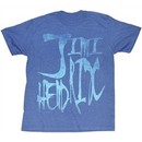 Jimi Hendrix Shirt Distorted Jim Adult Blue Heather Tee T-Shirt