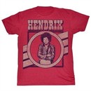Jimi Hendrix Shirt Ripping It Up Adult Red Heather Tee T-Shirt