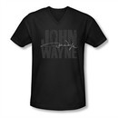 John Wayne Shirt Slim Fit V-Neck Signature Black T-Shirt