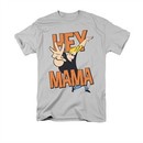 Johnny Bravo Shirt Hey Mama Adult Silver Tee T-Shirt