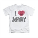 Johnny Bravo Shirt Kids I Heart Johnny White Youth Tee T-Shirt