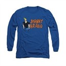 Johnny Bravo Shirt Long Sleeve Johnny Logo Royal Tee T-Shirt