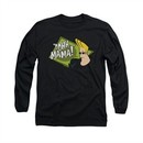 Johnny Bravo Shirt Long Sleeve Oohh Mama Black Tee T-Shirt