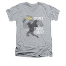 Johnny Bravo Shirt Slim Fit V Neck Hair Athletic Heather Tee T-Shirt
