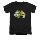 Johnny Bravo Shirt Slim Fit V Neck Oohh Mama Black Tee T-Shirt