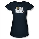 Judge Dredd Shirt Juniors Logo Navy T-Shirt