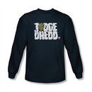 Judge Dredd Shirt Logo Long Sleeve Navy Tee T-Shirt