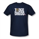 Judge Dredd Shirt Slim Fit Logo Navy T-Shirt