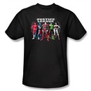 Justice League Superheroes T-shirt ? The Big Five Adult Black Tee