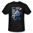 Justice League T-shirt Galactic Attack Nebula Black Tee