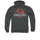 Jurassic Park Hoodie Sweatshirt Faded Logo Charcoal Adult Hoody Sweat Shirt