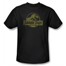 Jurassic Park T-shirt Movie Distressed Logo Adult Black Tee Shirt