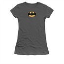 Justice League Embroidered Shirt Juniors Batman Charcoal T-Shirt