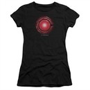 Justice League Movie Juniors Shirt Cyborg Logo Black T-Shirt