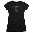 Justice League Movie Juniors Shirt Superman Logo Black T-Shirt