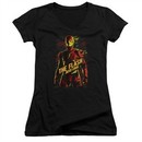 Justice League Movie Juniors V Neck Shirt The Flash Black T-Shirt