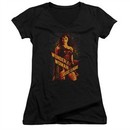 Justice League Movie Juniors V Neck Shirt Wonder Woman Black T-Shirt