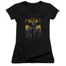 Justice League Movie Juniors V Neck Stand Up To Evil Black T-Shirt
