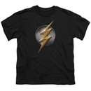Justice League Movie Kids Shirt Flash Logo Black T-Shirt