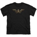 Justice League Movie Kids Shirt Wonder Woman Logo Black T-Shirt