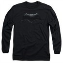 Justice League Movie Long Sleeve Shirt Batman Logo Black Tee T-Shirt