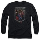 Justice League Movie Long Sleeve Shirt Charge Black Tee T-Shirt