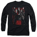 Justice League Movie Long Sleeve The League Red Glow Black Tee T-Shirt