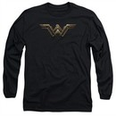 Justice League Movie Long Sleeve Wonder Woman Logo Black T-Shirt