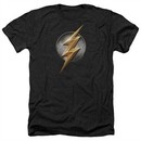 Justice League Movie Shirt Flash Logo Heather Black T-Shirt
