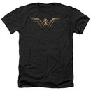 Justice League Movie Shirt Wonder Woman Logo Heather Black T-Shirt