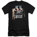 Justice League Movie Slim Fit Shirt Dawn Unite the League Black Tee