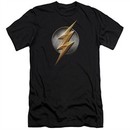 Justice League Movie Slim Fit Shirt Flash Logo Black T-Shirt