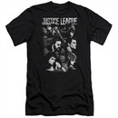 Justice League Movie Slim Fit Shirt Pushing Forward Black T-Shirt