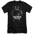 Justice League Movie Slim Fit V-Neck Batman Profile Black T-Shirt