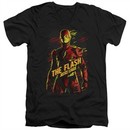 Justice League Movie Slim Fit V-Neck Shirt The Flash Black T-Shirt