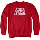 Justice League Movie Sweatshirt Distressed Logo Adult Red Sweat Shirt